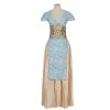 Game Of Thrones Daenerys Targaryen Khaleesi Blue Dress Cosplay Costume (Qarth Look) -Game Costumes Sales COS 001 01 12