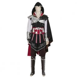 Assassin's Creed II Ezio Auditore Da Firenze Black Edition Cosplay Costume Version 2