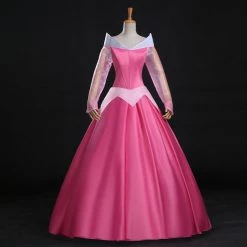 Disney Sleeping Beauty Princess Aurora Pink Dress Cosplay Costume