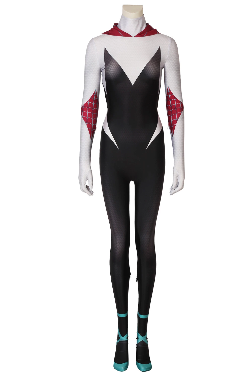 Spider-Man: Into The Spider-Verse Gwen Stacy / Spider-Gwen Cosplay Costume 4 Spider-Man: Into The Spider-Verse Gwen Stacy / Spider-Gwen Cosplay Costume - Image 2
