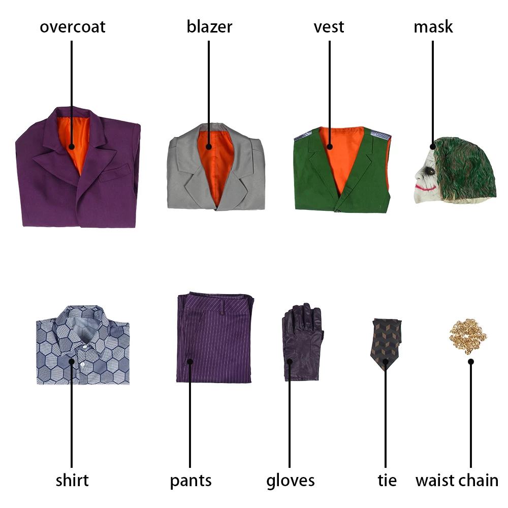 Batman: The Dark Knight Joker Outfit Cosplay Costume 14 Batman: The Dark Knight Joker Outfit Cosplay Costume - Image 12