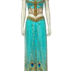 2019 Movie Aladdin Princess Jasmine Green Suit Cosplay Costume -Game Costumes Sales COS 007 07 32