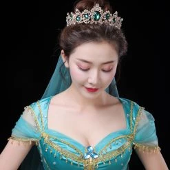 2020 Movie Aladdin Princess Jasmine Green Suit Cosplay Costume -Game Costumes Sales COS 009 05 59