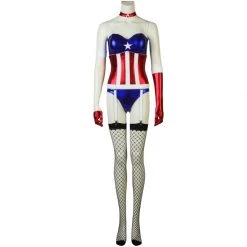 Captain America Sexy Girl Superhero Jumpsuit Cosplay Costume