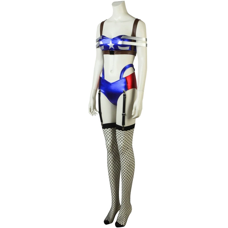 Captain America Sexy Girl Superhero Cosplay Costume 4 Captain America Sexy Girl Superhero Cosplay Costume - Image 2