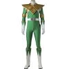 Mighty Morphin Power Rangers White Ranger Tommy Oliver Green Suit Cosplay Costume