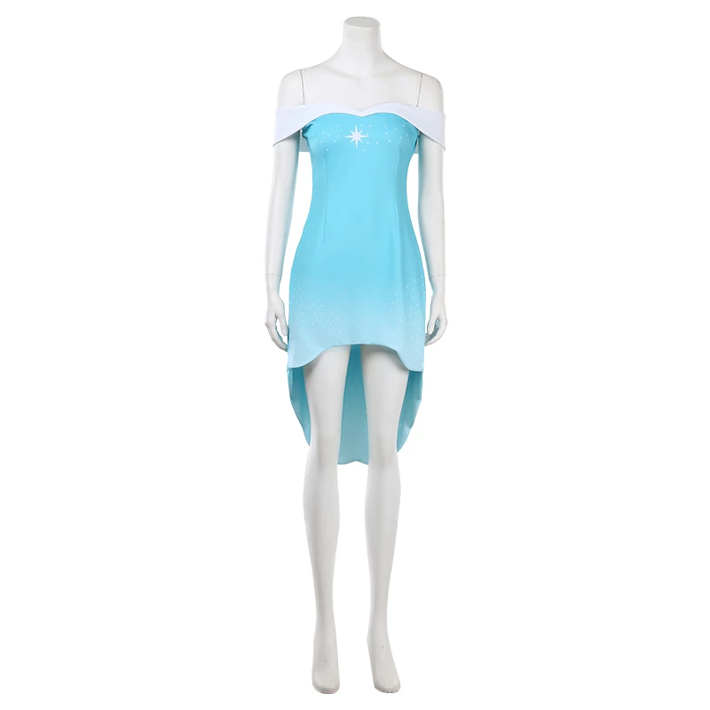 Frozen Elsa Dress Cosplay Costume 4 Frozen Elsa Dress Cosplay Costume - Image 2