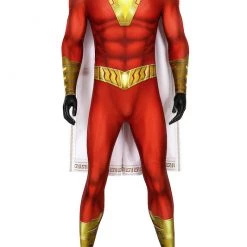 Captain Marvel Shazam Jumpsuit Cosplay Costume