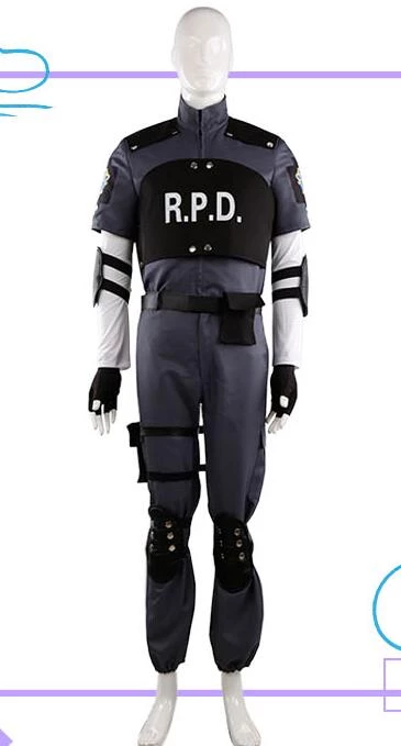 Resident Evil 4 Leon Scott Kennedy RPD Uniform Cosplay Costume 3 Resident Evil 4 Leon Scott Kennedy RPD Uniform Cosplay Costume