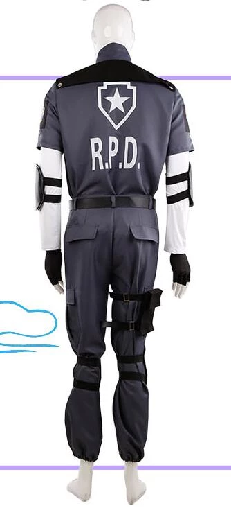 Resident Evil 4 Leon Scott Kennedy RPD Uniform Cosplay Costume 5 Resident Evil 4 Leon Scott Kennedy RPD Uniform Cosplay Costume - Image 3