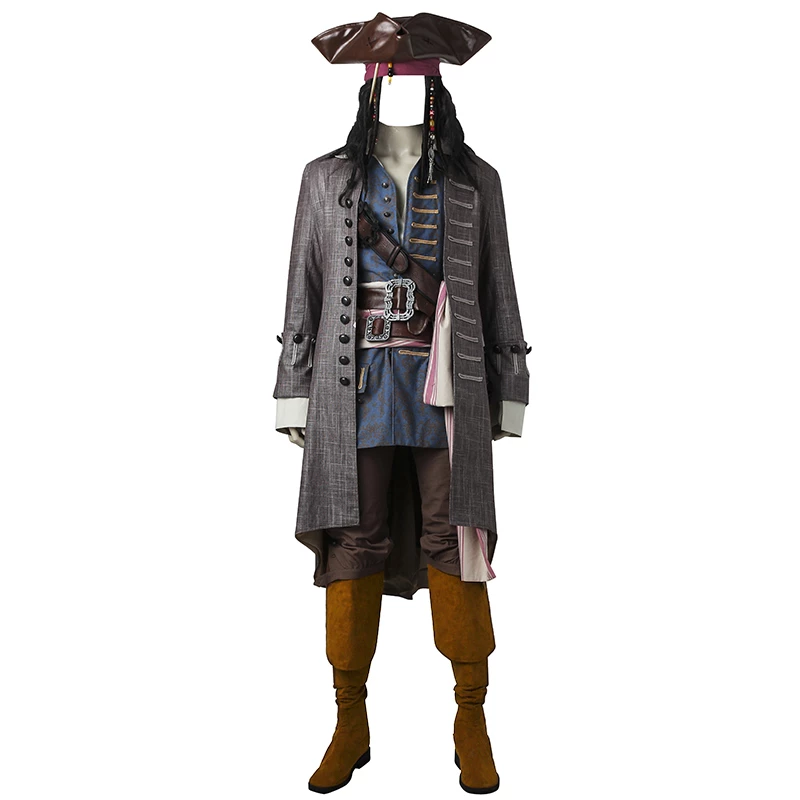 Pirates Of The Caribbean Captain Jack Sparrow Cosplay Costume 3 Pirates Of The Caribbean Captain Jack Sparrow Cosplay Costume