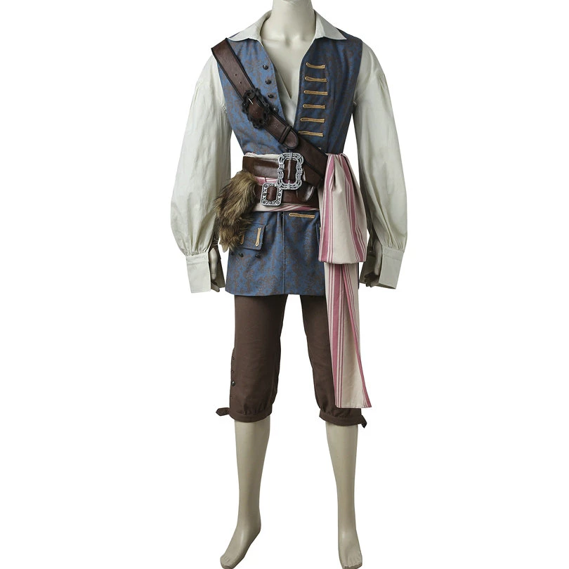 Pirates Of The Caribbean Captain Jack Sparrow Cosplay Costume 6 Pirates Of The Caribbean Captain Jack Sparrow Cosplay Costume - Image 4