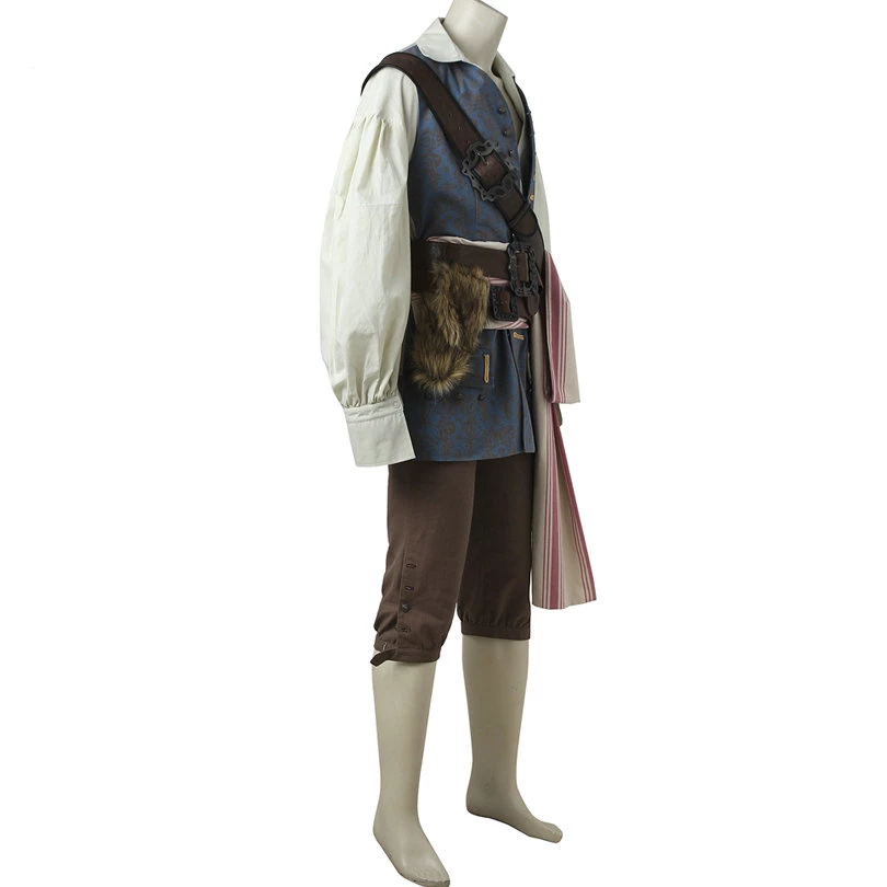 Pirates Of The Caribbean Captain Jack Sparrow Cosplay Costume 7 Pirates Of The Caribbean Captain Jack Sparrow Cosplay Costume - Image 5