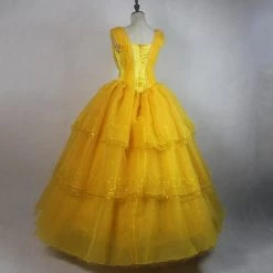 2017 New Movie Beauty And The Beast Belle Princess Dress Cosplay Costume -Game Costumes Sales COS 029 03 26