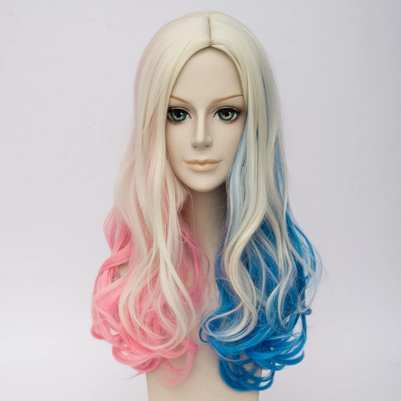 55cm Suicide Squad Harley Quinn Cosplay Wig 3 55cm Suicide Squad Harley Quinn Cosplay Wig