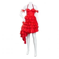 2021 TV The Suicide Squad Harley Quinn Red Dress Cosplay Costume