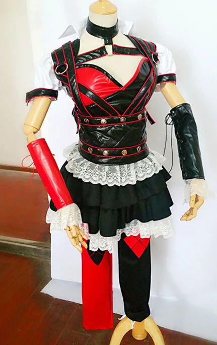 Batman Arkham Asylum Harley Quinn Cosplay Costume 3 Batman Arkham Asylum Harley Quinn Cosplay Costume