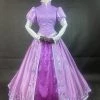 Disney Tangled Princess Rapunzel Embroidery High Collar Cosplay Costume