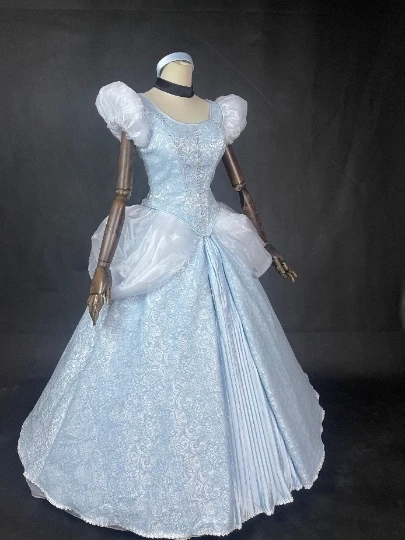Disney Cinderella Princess Dress Blue Cosplay Costume 5 Disney Cinderella Princess Dress Blue Cosplay Costume - Image 3