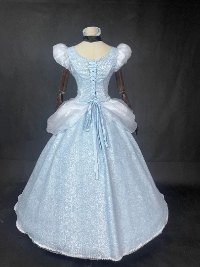 Disney Cinderella Princess Dress Blue Cosplay Costume 7 Disney Cinderella Princess Dress Blue Cosplay Costume - Image 5