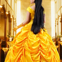 Beauty And The Beast Belle Dress Cosplay Costume With Cape -Game Costumes Sales COS 05 04 1