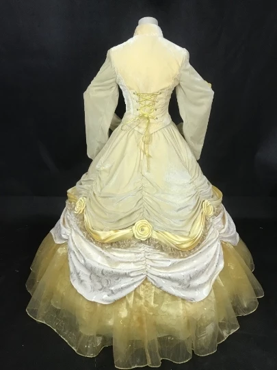 Disney Beauty And The Beast Princess Belle Cosplay Costume With Cape 8 Disney Beauty And The Beast Princess Belle Cosplay Costume With Cape - Image 6