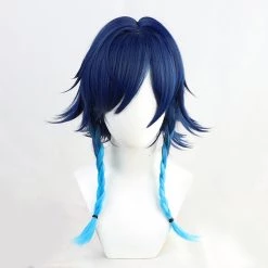 Blue 45cm Genshin Impact Venti Cosplay Wig
