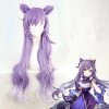 Purple 80cm Genshin Impact Keqing Cosplay Wig -Game Costumes Sales COS 074 01 52
