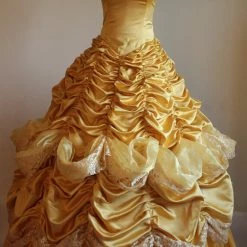 Beauty And The Beast Princess Belle Dress Cosplay Costume - D