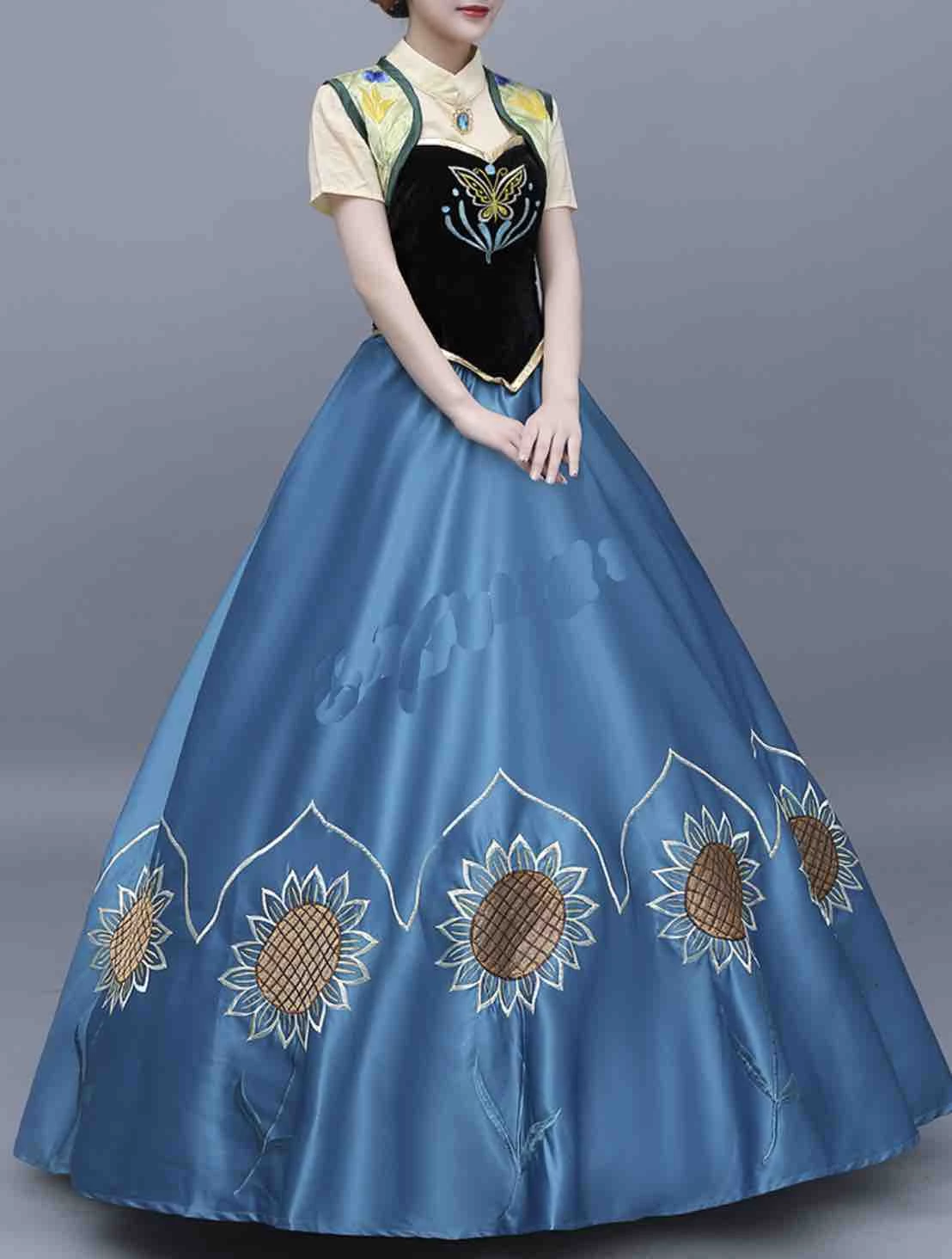 Frozen Fever Anna Birthday Party Dress Cosplay Costume 3 Frozen Fever Anna Birthday Party Dress Cosplay Costume