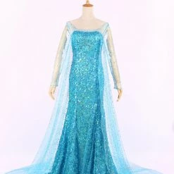 Deluxe Frozen Princess Elsa Dress Cosplay Costume